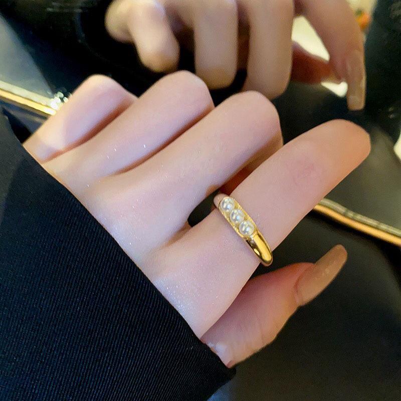 Gold Plated Zircon Cat's Eye Double Layer Retro Ring