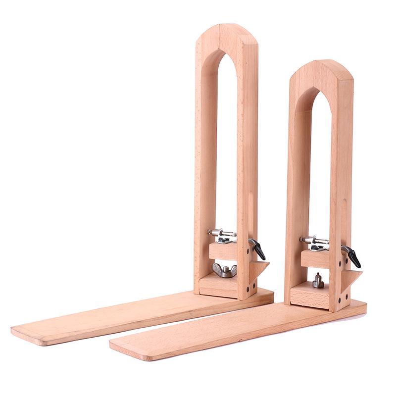 Beech Leather Clamp Set Wood Stainless Steel Adjustable Hand Sewing Tool with Extended Base Plate for Leathercraft DIY Hobbyists