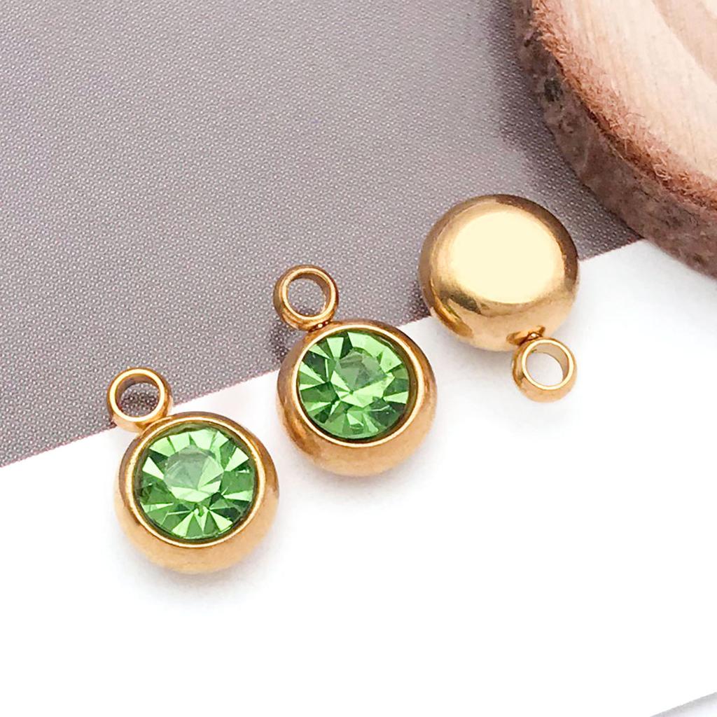 DIY alloy jewelry accessories inlaid with colored diamonds, twelve-star birthstone, birthstone, zodiac stone necklace, bracelet, small pendant.