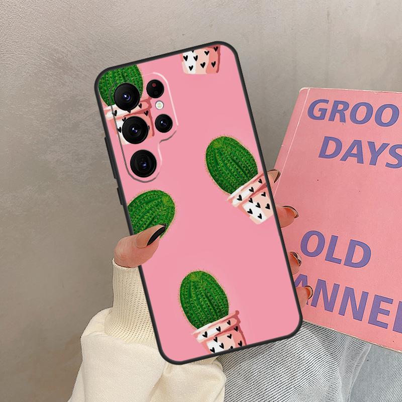 Summer Cactus Patterns Case For Samsung Galaxy S21 S22 S23 S24 S25 Ultra S9 S10 S25 Plus S20 FE S24 FE Cover Coque