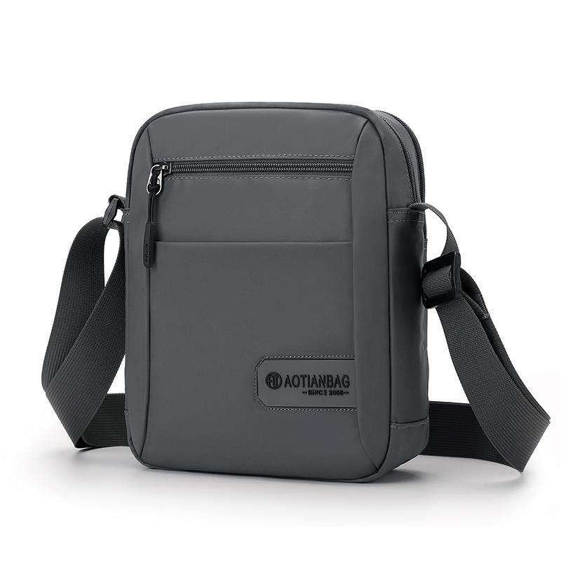 

Nylon Cloth Shoulder Bag, Casual and Simple Large Capacity Square Bag, Multifunctional and Lightweight Crossbody Bag сірий
