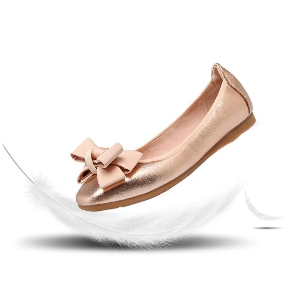 Fashion Bow Soft Women's Shoes Fashion New Versatile Flat Shoes Women Ballet Dance Shoes Spring/Autumn Round Toe Flats Woman Shoe