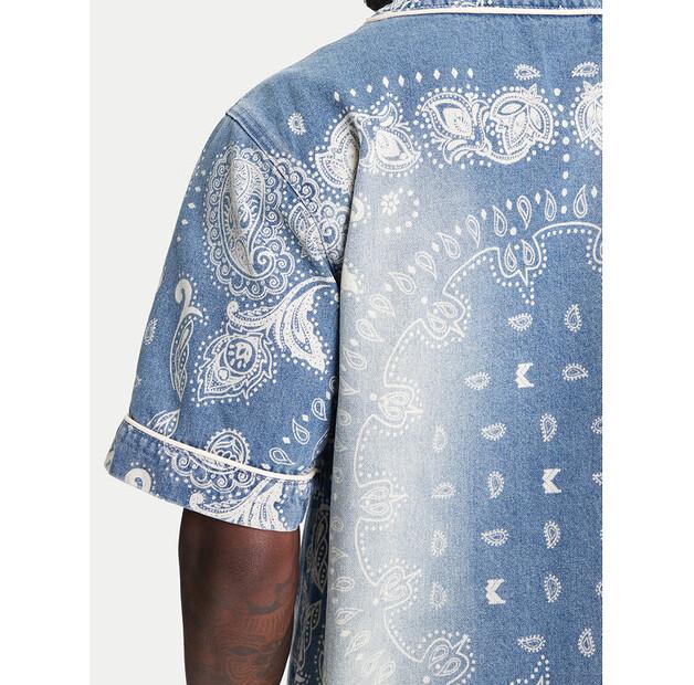 Karl Kani Paisley Denim Baseball Shirt