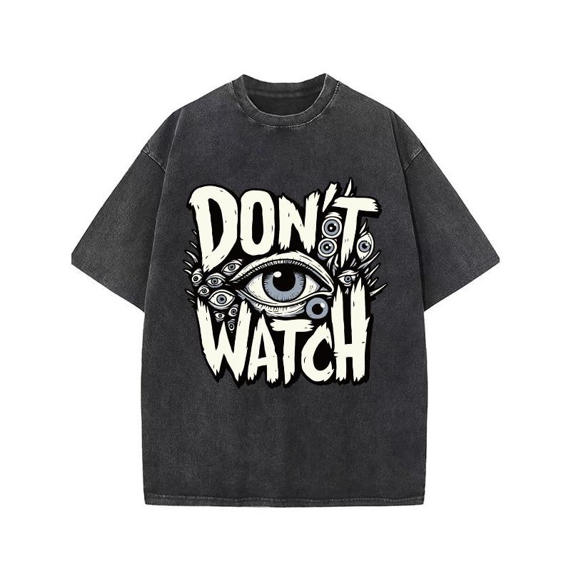 

European sizes Men S Washed Short Sleeve T-Shirt with Vintage Graphic | Gothic Punk Eye Design for Everyday Events S чёрный