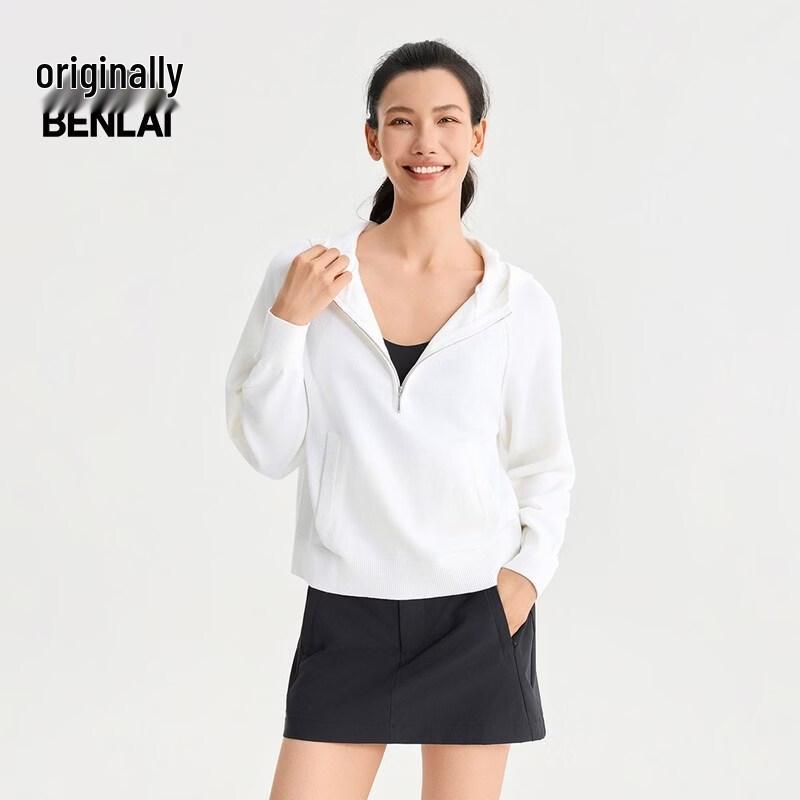 

Benlai Women s Loose Casual Half-Zip Hooded Knit Sweater BNT960003 XL