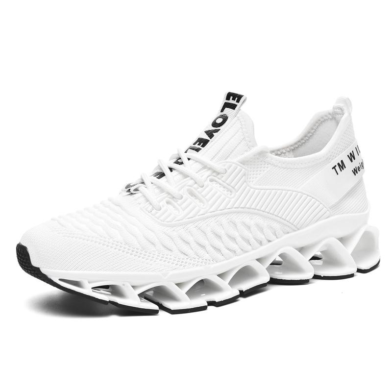 Mens Walking Shoes Fashion Breathable Blade Shoes Slip On Lightweight Shock Absorption Outdoor Casual Sneakers