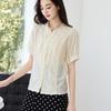 VICTORIA&VERA Women's New Chinese Style Embroidered Short-Sleeve Shirt