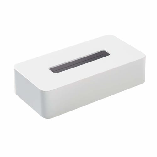 Ohe ABS Resin Tissue Box, Rectangular, White, Approx. 24.5cm H X 13cm W X 7cm D, Smart Home II, Paper Holder, Tissue Box with Magnet, Simple Design, M