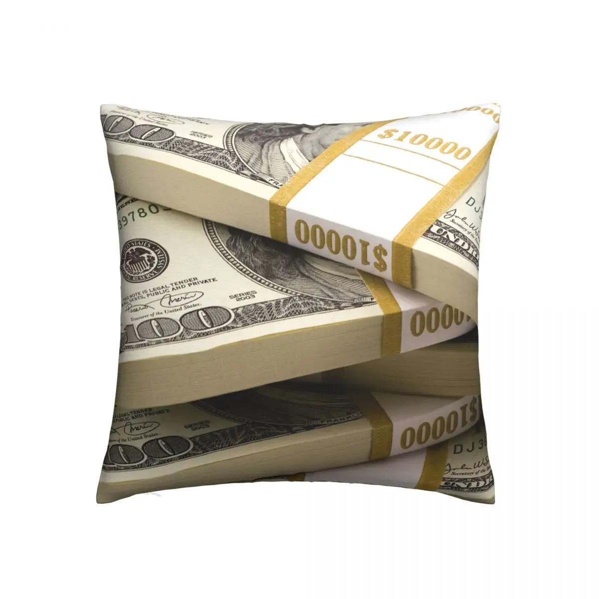 

100 Доларів Банкноти Наволочка З Принтом Поліестер Наволочка Для Подушки Декор Подушка-Плед Чохол Для Подушки Будинок Квадратна 40*40см 12x12Inch