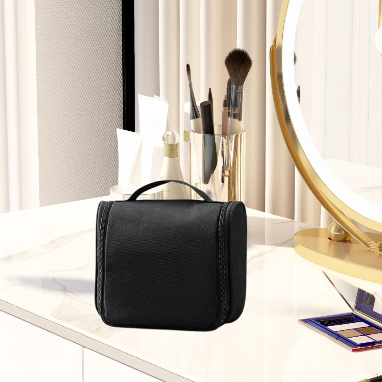 

Косметическая сумка для хранения косметических принадлежностей из ткани Оксфорд, небольшого размера, туалетные принадлежности для ухода за кожей, для мытья чёрный