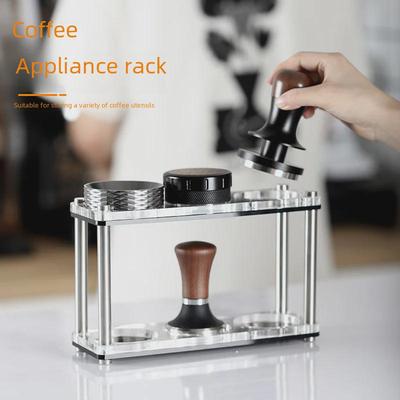 Portautensili da caffè acrilico a doppio strato per pressino e distributore di polvere da 51/53/58 mm
