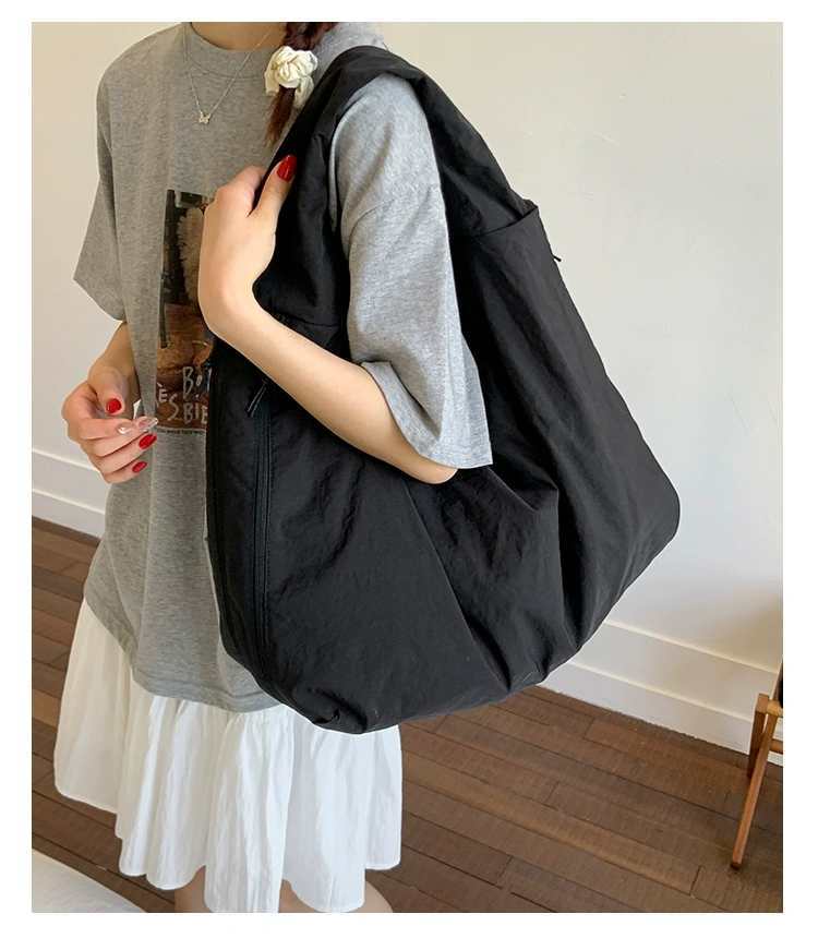 

Japanese Fashionable Casual Large Bag Tote Women s Capacity Armpit Commuting Shoulder Relaxed Cloth 42x16x30 хакі