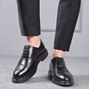 Leather Brogue Men's Shoes Korean Style British Business Formal Sharp Hair Stylist Casual Wedding Shoes Trendy Low Top Boots