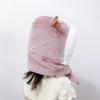 Winter new children's hats and scarves integrated boys and girls warm plush baby antlers ear hat cartoon