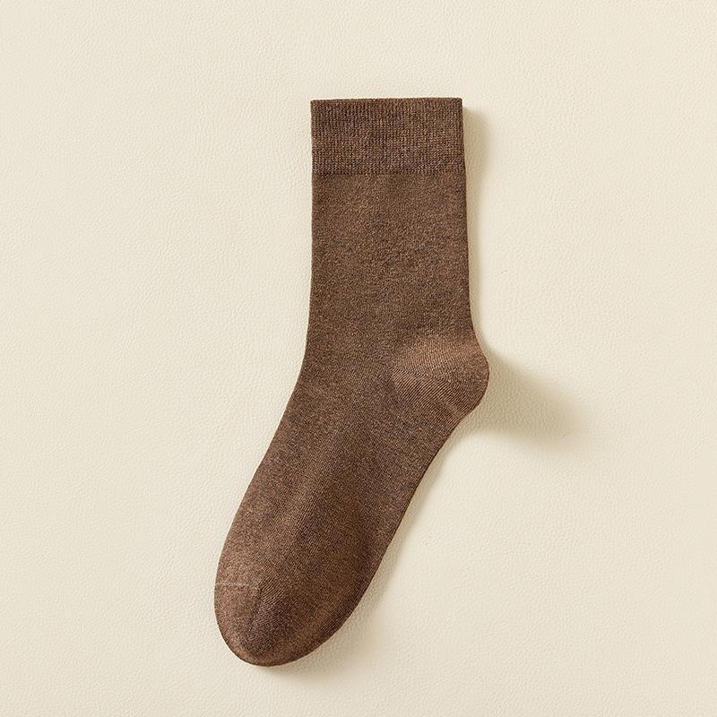 Men's Mid-Calf Anti-Odor Antibacterial Seamless Pure Cotton Socks for Spring/Summer Business - 10 Pack