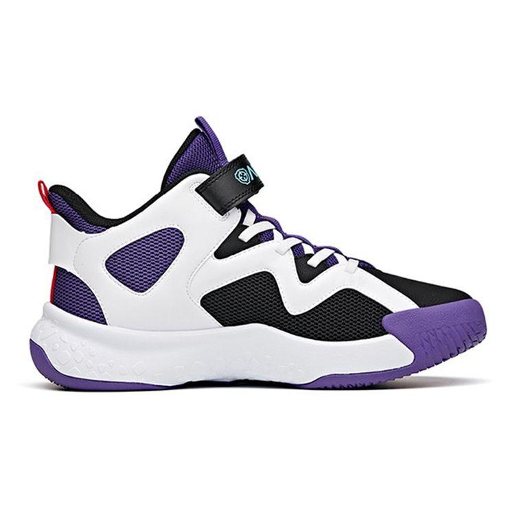 Anta Kids Cement Nemesis Velcro Non-Slip Shock Absorbing Wear-Resistant Breathable Mid-Top Basketball Shoes Kids Basketball Shoes A312131153A-3