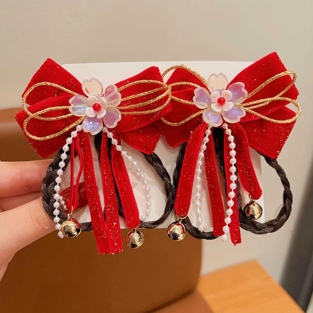 Princess New Year Bow Hairpins Ancient Style Girls Hanfu Headwear  Hair Accessories