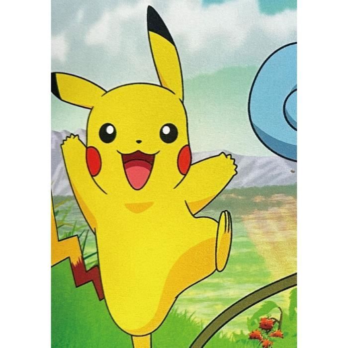 Coussin Double Face - Carré - POKEMON - Pikachu Et Starter 1G II - Microfibre - 40 X 40 Cm