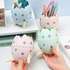 Kawai Multifunctional Cute Dinosaur Egg Pen Holder Fashionable Office Desk Decoration Storage Box Personalized Diy Stationery