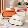 Luxury Oval Leather Tissue Box for Living Room or Bedroom Decor
