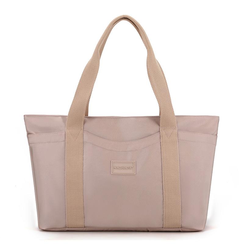 Women's Nylon Bag Large Capacity Tote Bag Multi-Pocket Lightweight Water-Repellent Handbag