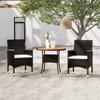 Day and Night - Day and Night 3-piece Garden Dining Set Black Synthetic Rattan
