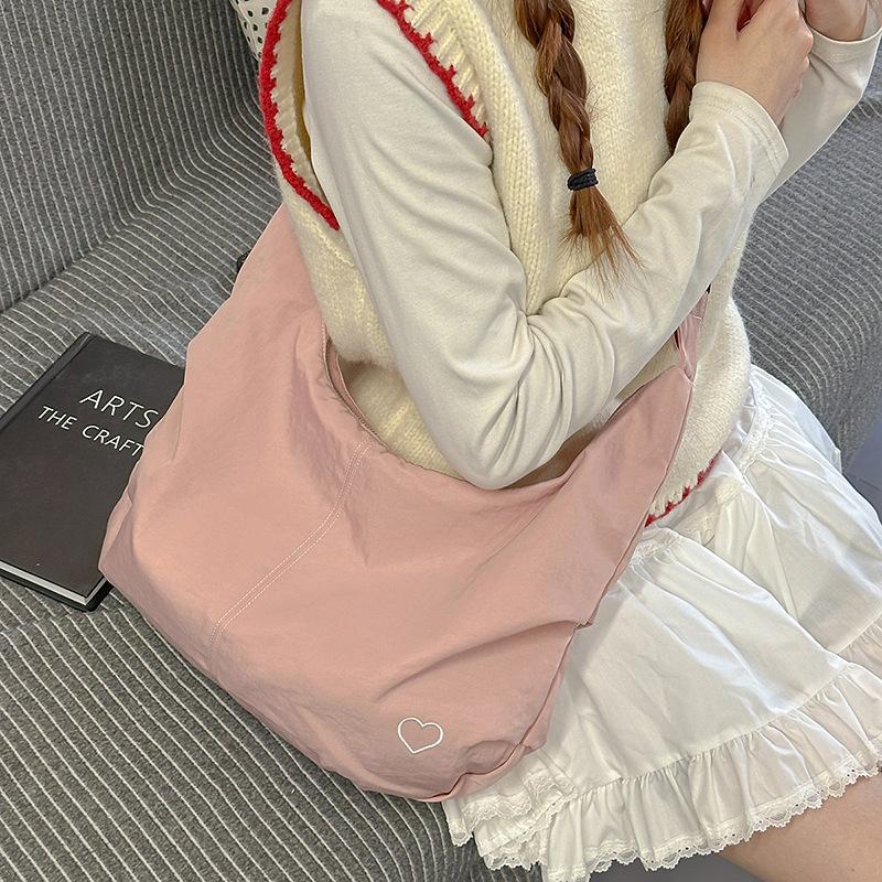 

Lazy wind ins literary dumplings satchel Japanese and Korean casual style large capacity shoulder messenger women s bag розовый