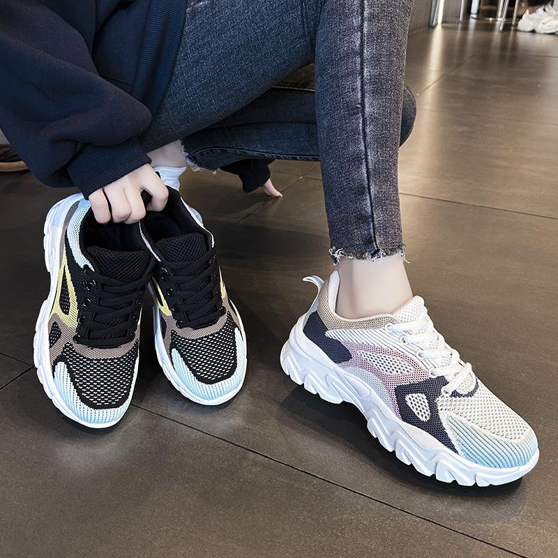 TUINANLE Damesko Mesh Pustende Unisex-plattformsneakers Blandede farger Uformelle menn tennissko