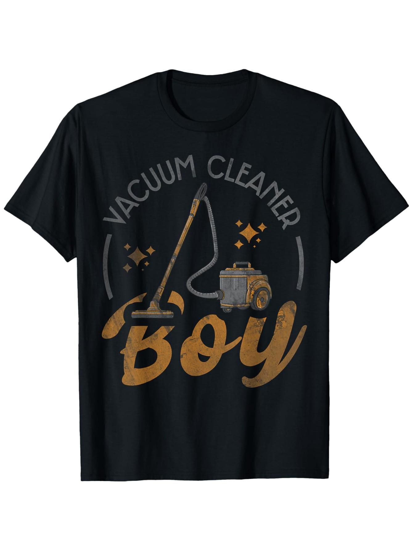 Funny Vacuum Cleaner Graphic T-shirt - Bold Vacuum Cleaner Boy Text XXXL
