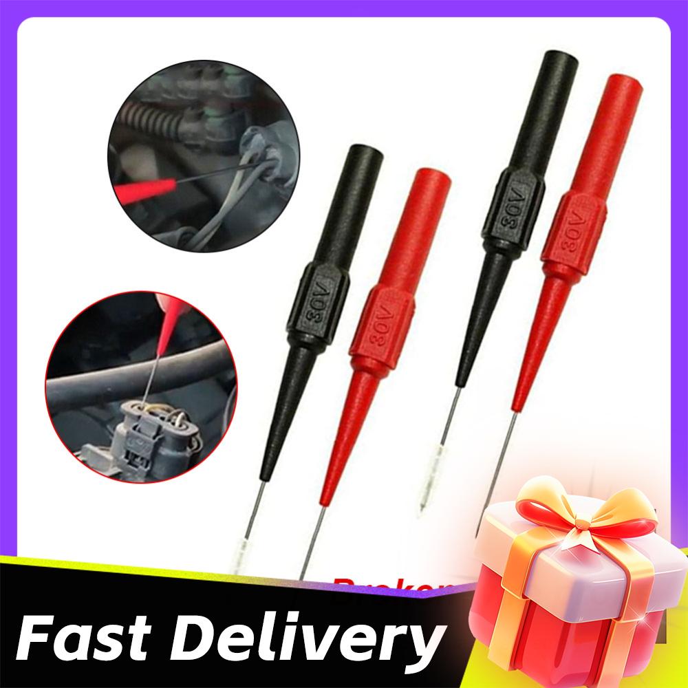 10pcs Insulated Piercing Needle Non-destructive Multimeter Test Probes Red/Black Test Probe Digital Multimeter Test Equipment
