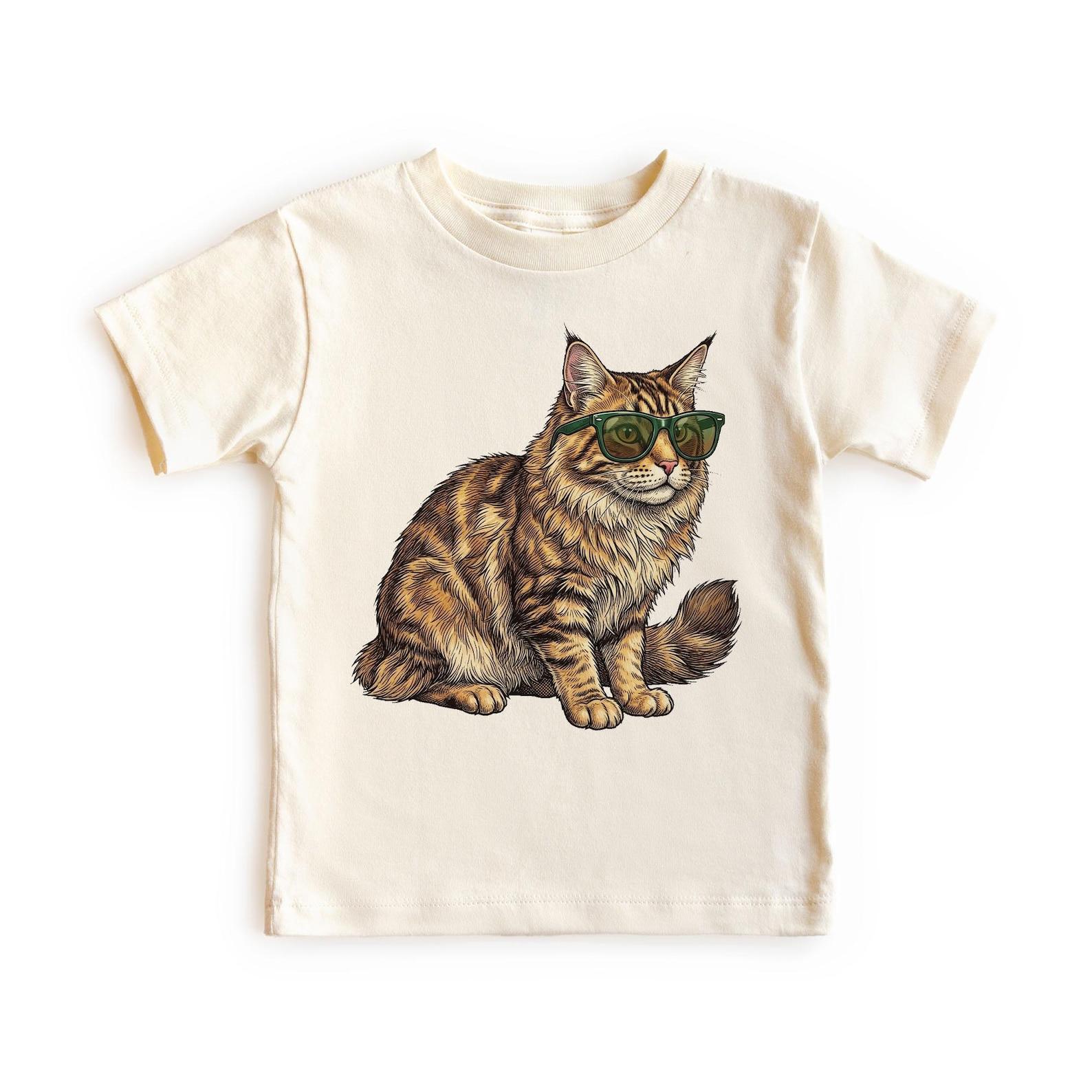 Summer Maine Coon Cat Wearing Sunglasses Pet Kitty Unisex, Adult, Youth T-Shirt 120