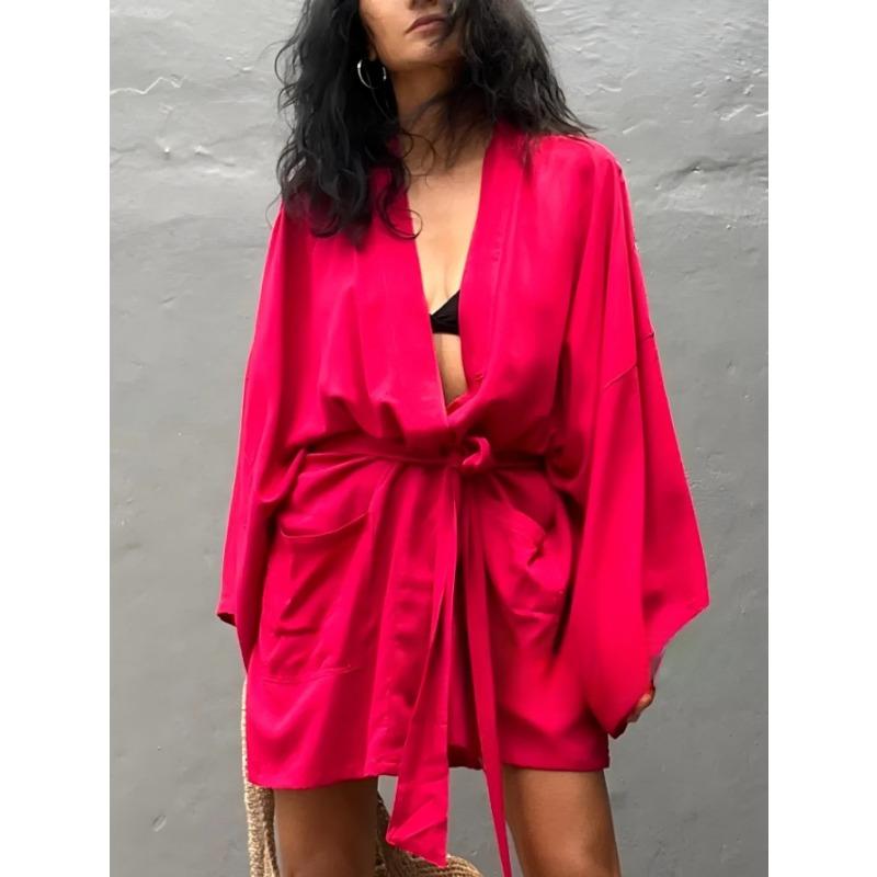 Cardigan Kimono Short Versatile Loose Cover Up  Seaside Vacation Sun Protection Shirt Shawl