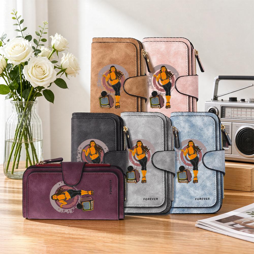 Stylish Print Long Wallet Portable Card Holder Forever Fashion Daily Purse for Women