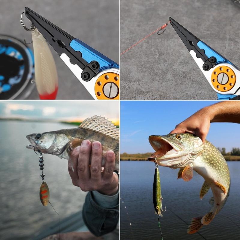Aluminum Alloy Multifunction Fishing Pliers, Suitable for Anglers Campers Cutting Lines and Hook Removal, Bottle Opening