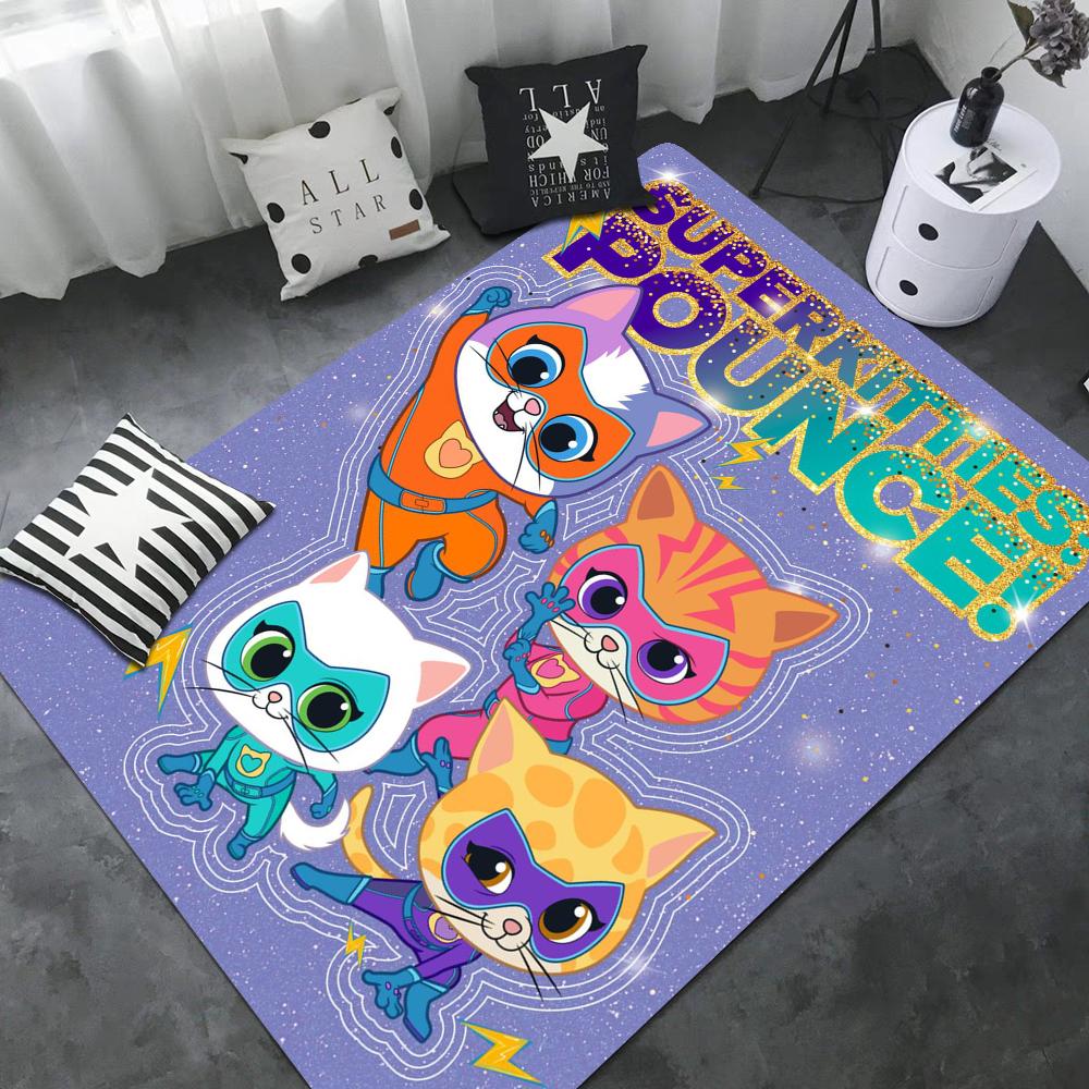 Tappetini per Stanza con Fantasia Junior Super Kitties Stile Nordico Zerbino per Casa Tappetini per Bagno-WC Tappetino Decorativo per Camera da Letto Hotel
