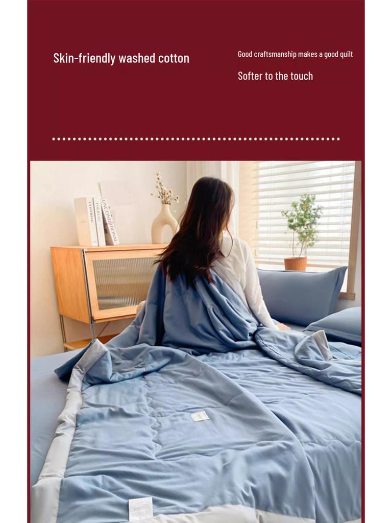 Summer Air-Conditioning Quilt: Lightweight, Machine-Washable, Thin Quilt for Spring, Summer, and Autumn