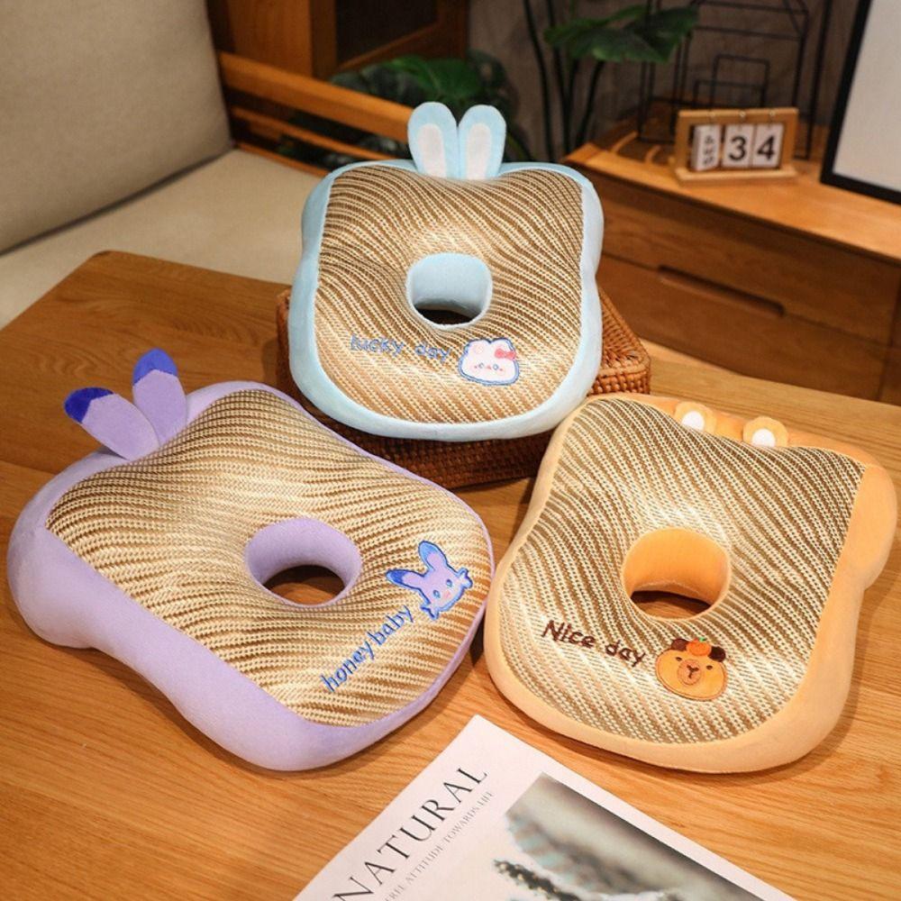 Double-sided Office Plush Pillow Hollow Breathable Cute Animal Neck Pillow  Room Decoration