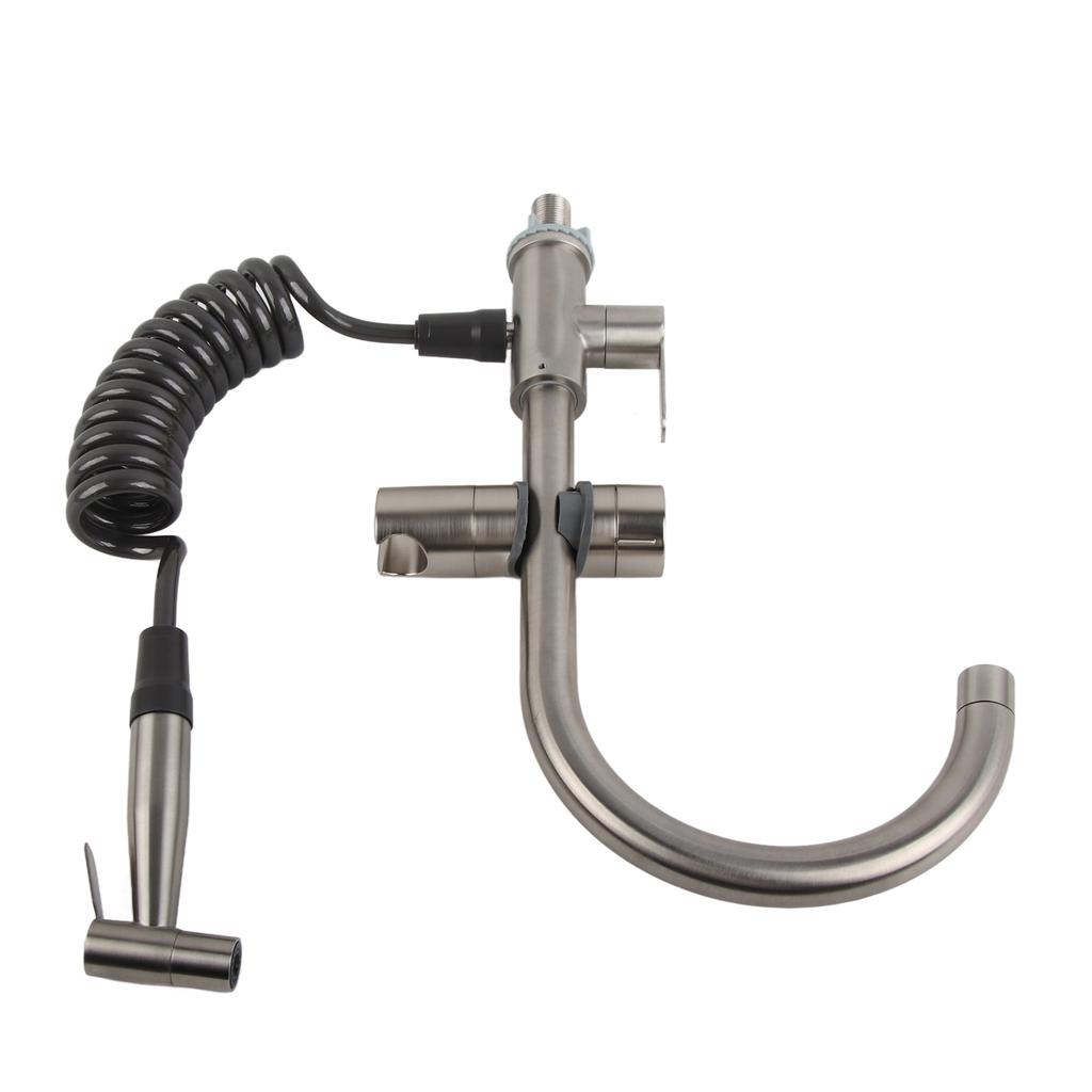 Stainless Steel Kitchen Sink Faucet Single Handle Kitchen Faucet with Side Sprayer
