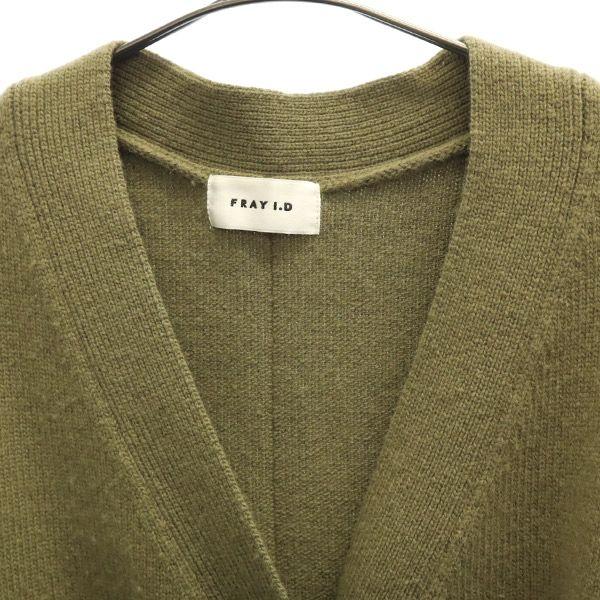 FRAY I.D wool Long sleeve long knit cardigan F khaki Women Used