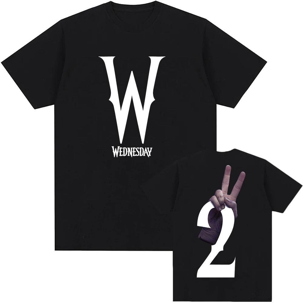 

Film Wednesday Season 2 T-shirt Short Sleeve Cotton Men Tshirts Casual Fashion O-neck Unisex Streetwear Hip Hop Movie Print Tees XS