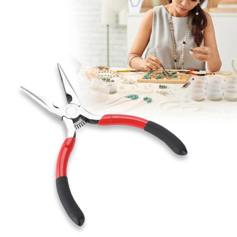 Non-Slip Grip Long Nose Pliers Steel Construction Wire Cutter Pliers Electrical Work