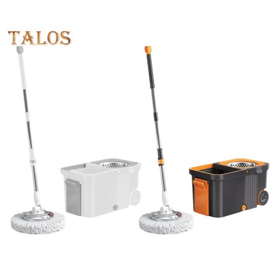 Spin Mop Set with 6 Reusable Mop Heads Microfiber Mop Heads 360 Degree Rotation Stainless Steel Handle Floor Cleaning System