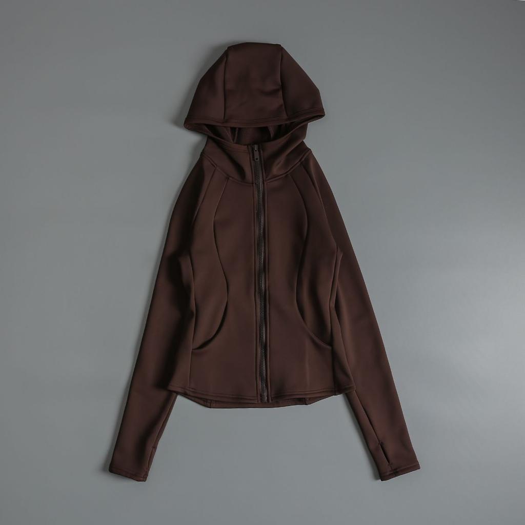 Autumn Winter Slim Fit Warm Fleece Jacket Women High Neck Hoodie Sports Jacket Yoga Top Running Gym Wear Casual Activewear Clothes