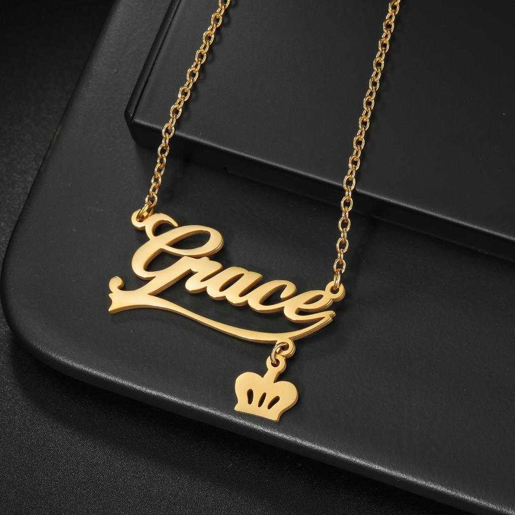 Atoztide Custom Name Necklace for Women Hang Heart Butterfly Stainless Steel Jewelry Choker Chain Personalized Birthday Gift