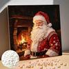 DIY Mini gerahmtes Perlenmalerei-Set Perlen Weihnachtsmann Kamin Leinwand Heimdeko Malerei