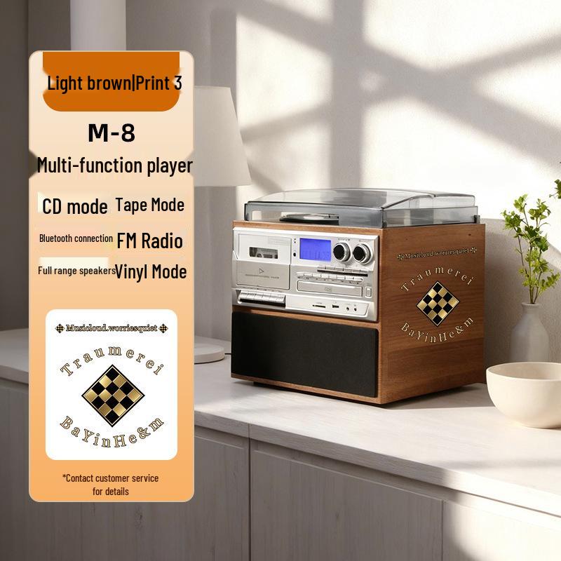 Cross Classic Multifunction Retro Record Player with HIFI Harman Sound, CD, Cassette, and Bluetooth Speaker