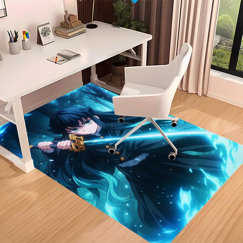Nezuko Demon Slayer Muichiro Tokito Printed Absorbent Washable Carpet, Non-Slip Bathroom Mats, Kitchen Rugs, Yoga Mat,Living Room Entrance, Camping Pi