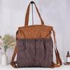 Korean Style Foldable Waterproof Polyester Drawstring Backpack - Large Capacity Shopping Bucket Bag