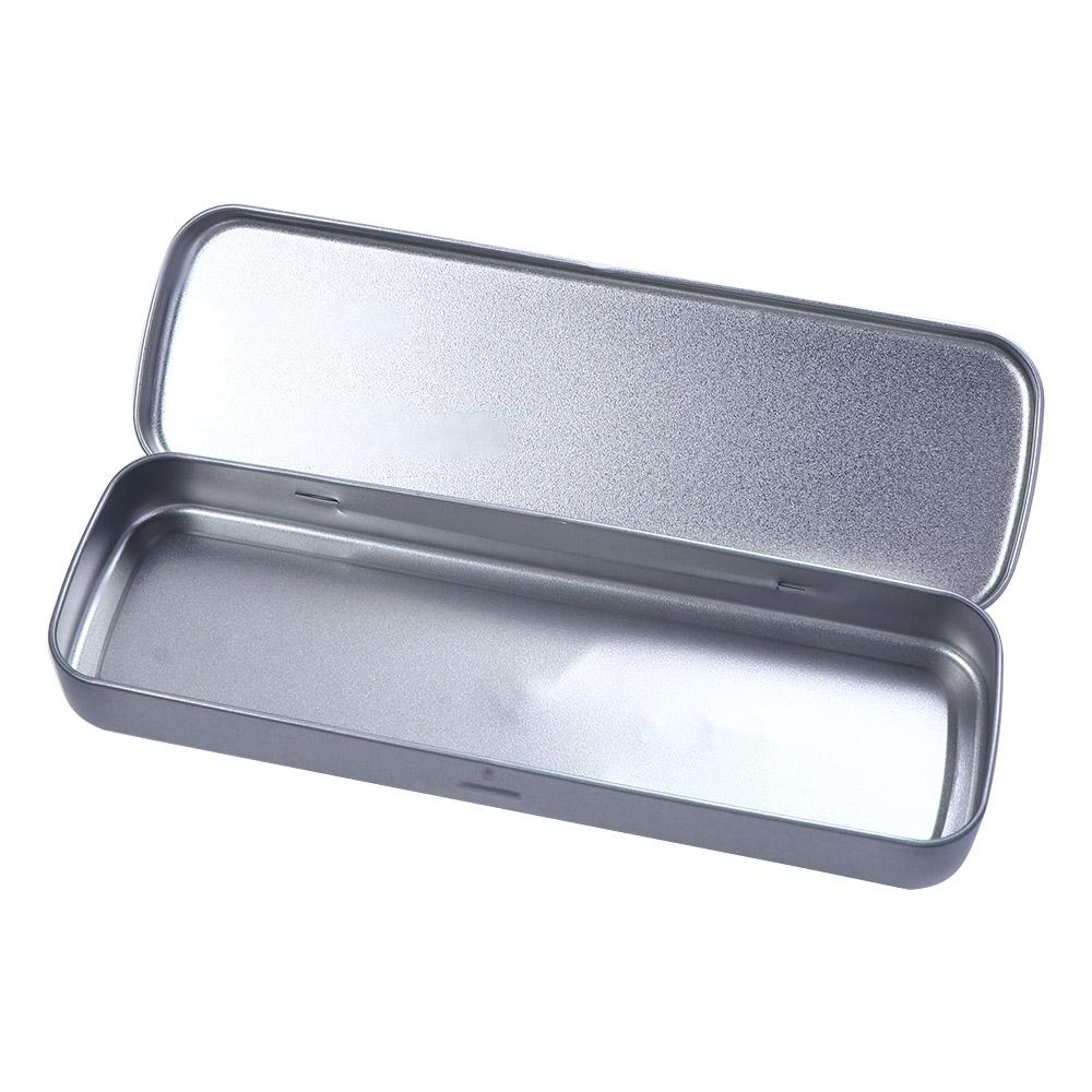 High Quality School Supplies Silver Metal Student Single Layer Pencil Box Pencil Storage Box Stationery Box Pencil Case