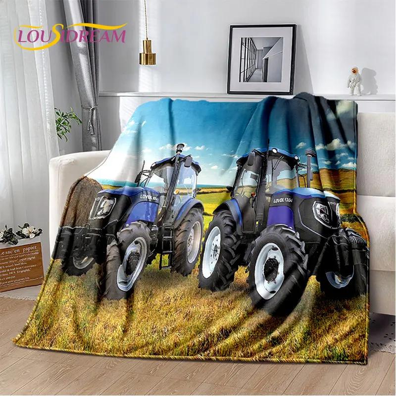Car Tractor Truck Series Pattern Soft Plush Blanket,Flannel Blanket Throw Blanket for Living Room Bedroom Bed Sofa Picnic Cover